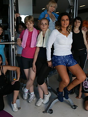 Naked moms fitness session