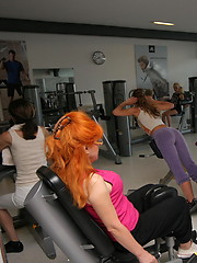 Naked moms fitness session