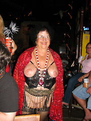 Crazy partying mature and chubby amateur flashers